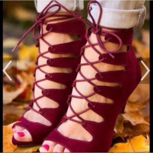 Chinese Laundry Burgundy Lace Up Heels